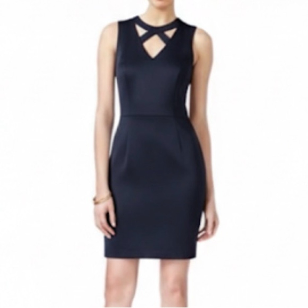 Guess‎ Navy/ Black Cut out Bodycon NWT party dress Sz 4 glam cocktail formal